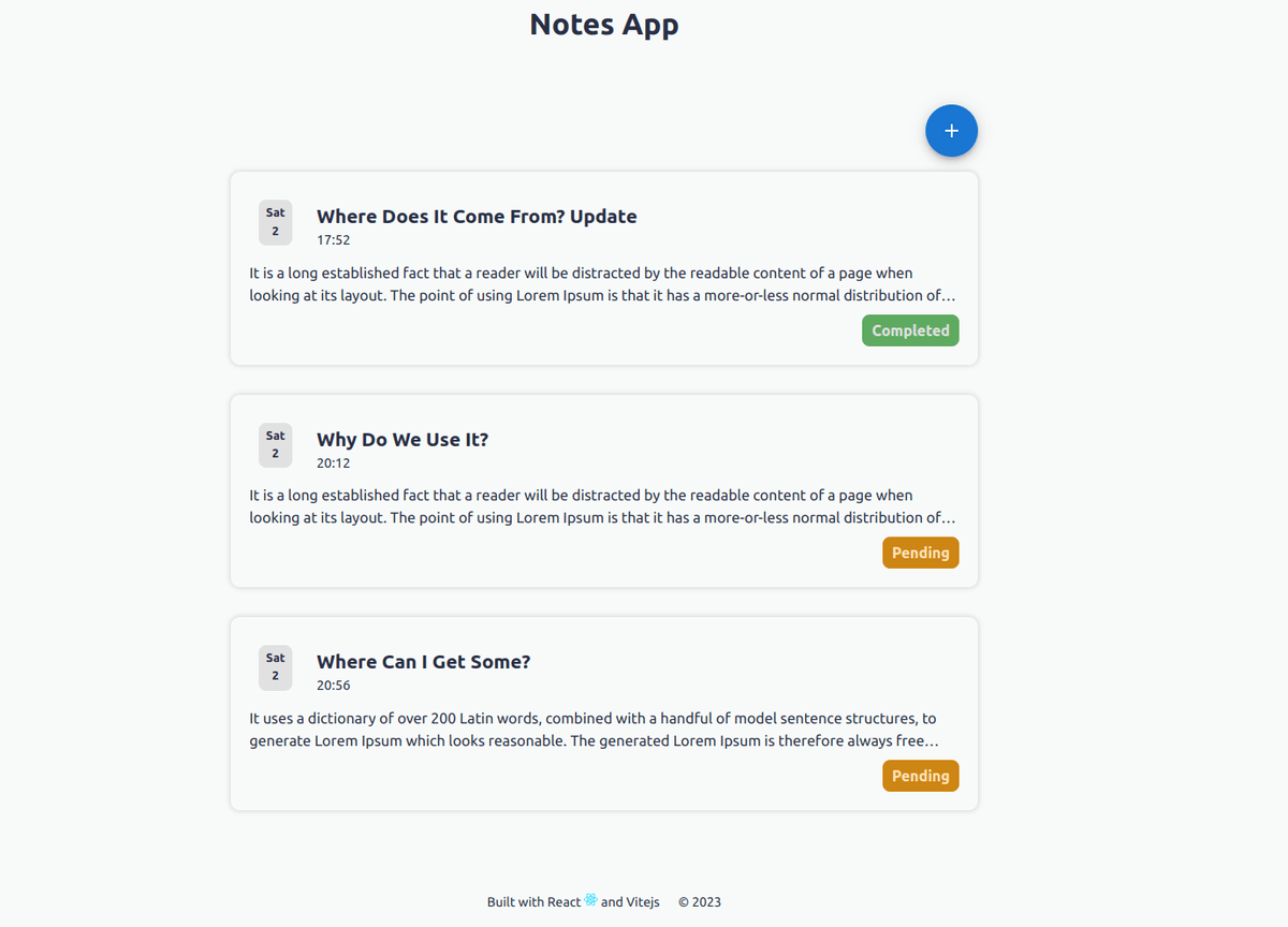 Full Stack Notes App - (Side Project)